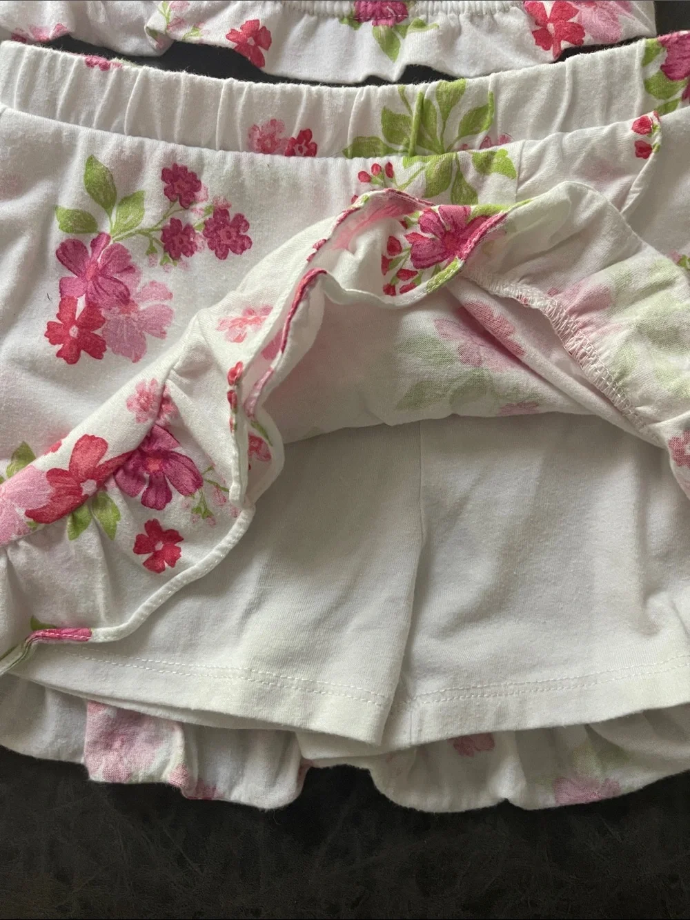 The Children's Place White Tank & Skort Set with Pink Floral Print